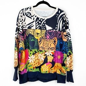 Oversized leopard print pullover